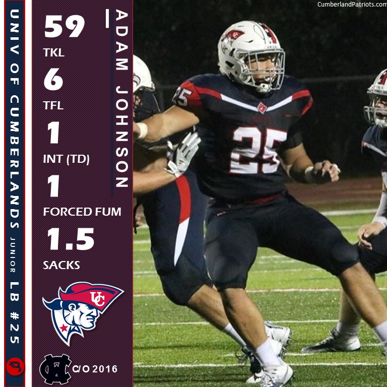 Adam Johnson - White - Cumberlands FB